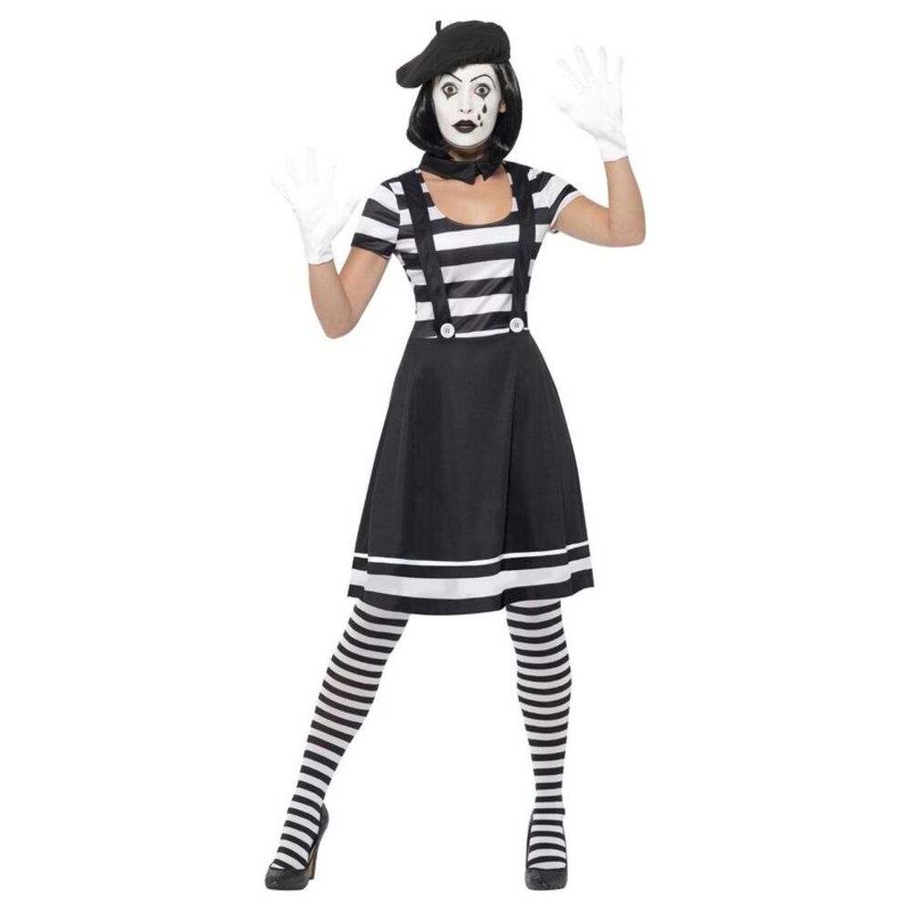 Smiffys Womens/Ladies Mime Artist Costume Set / Black/White
